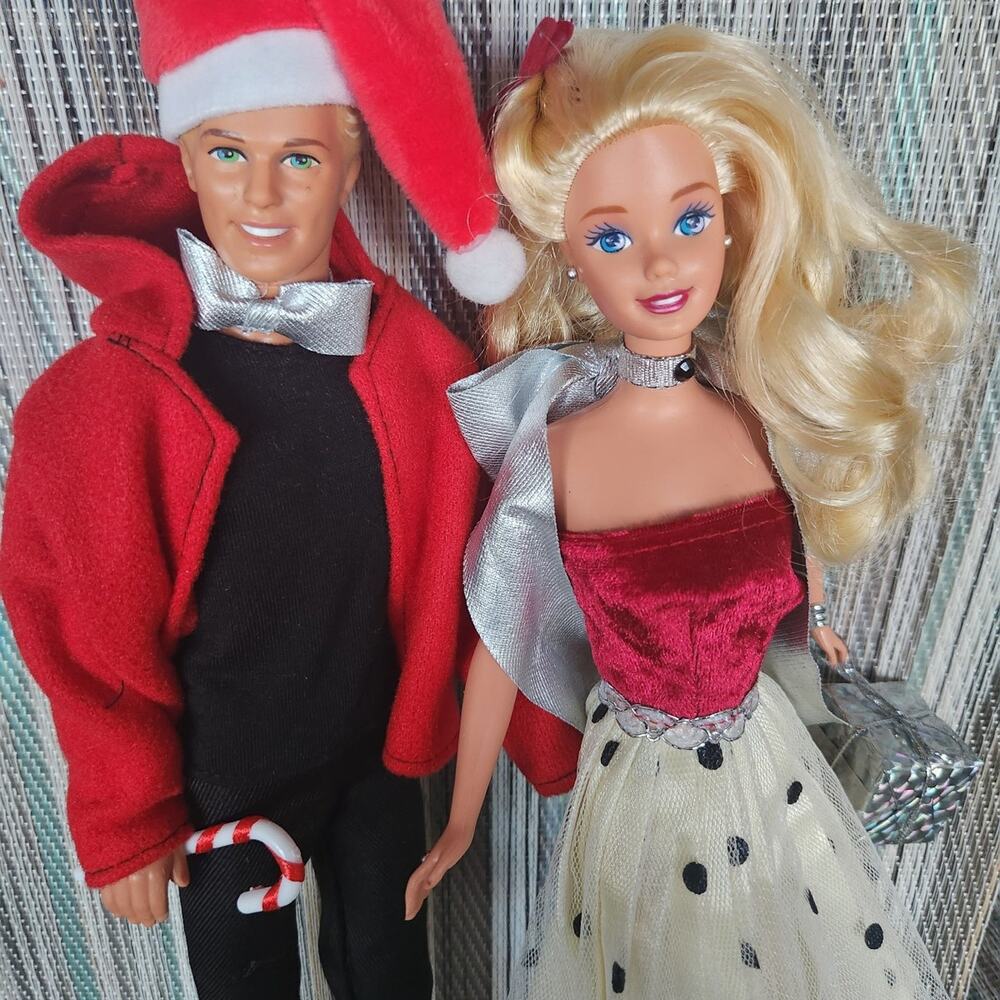 Vintage Barbie Ken Holiday couple dressed